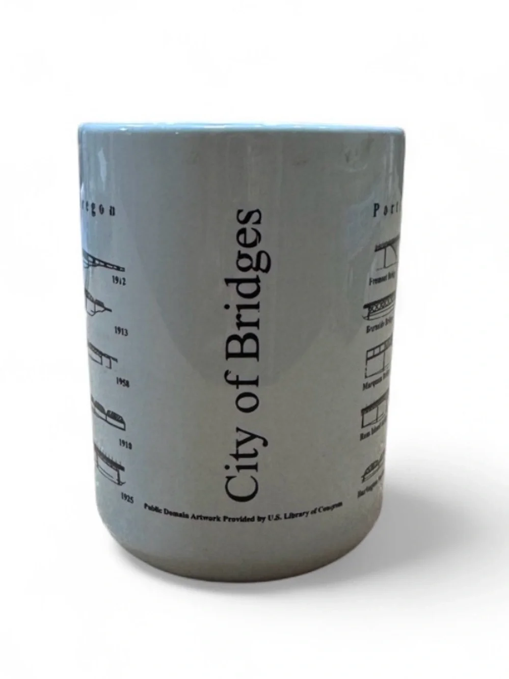 Vintage Portland Oregon City of Bridges Coffee Mug Souvenir Cup
